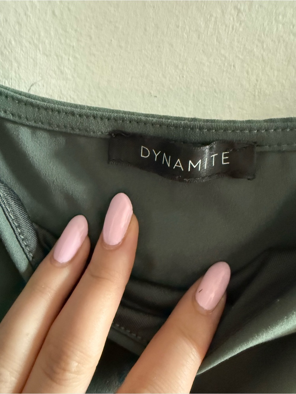 Dynamite Square-Neck Tank Top in Olive Green - Picture 3 of 3
